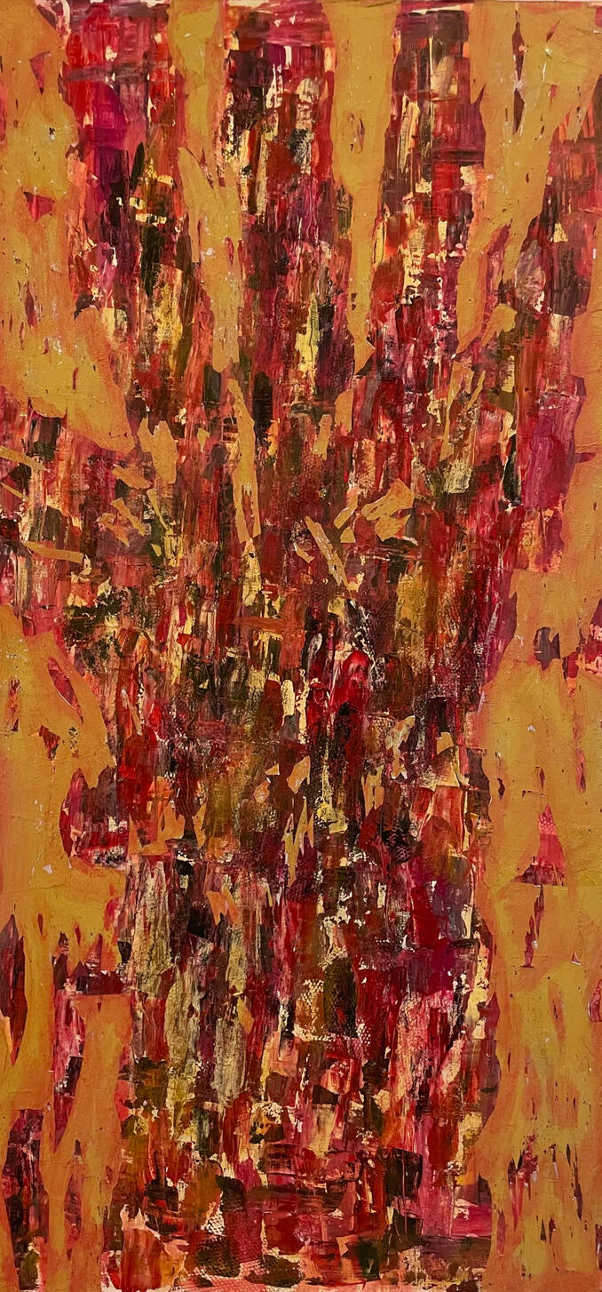 Eczema, Mixed Media on Wood, 48 x 24 x 2 inches