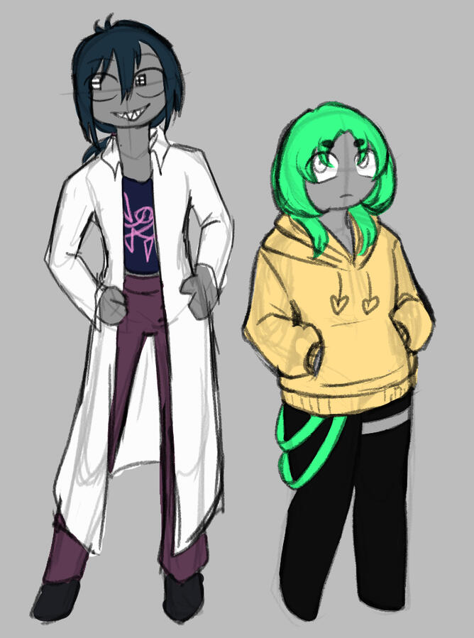 Diah and Lee (Character depicted on the right belongs to @dflimbingo)