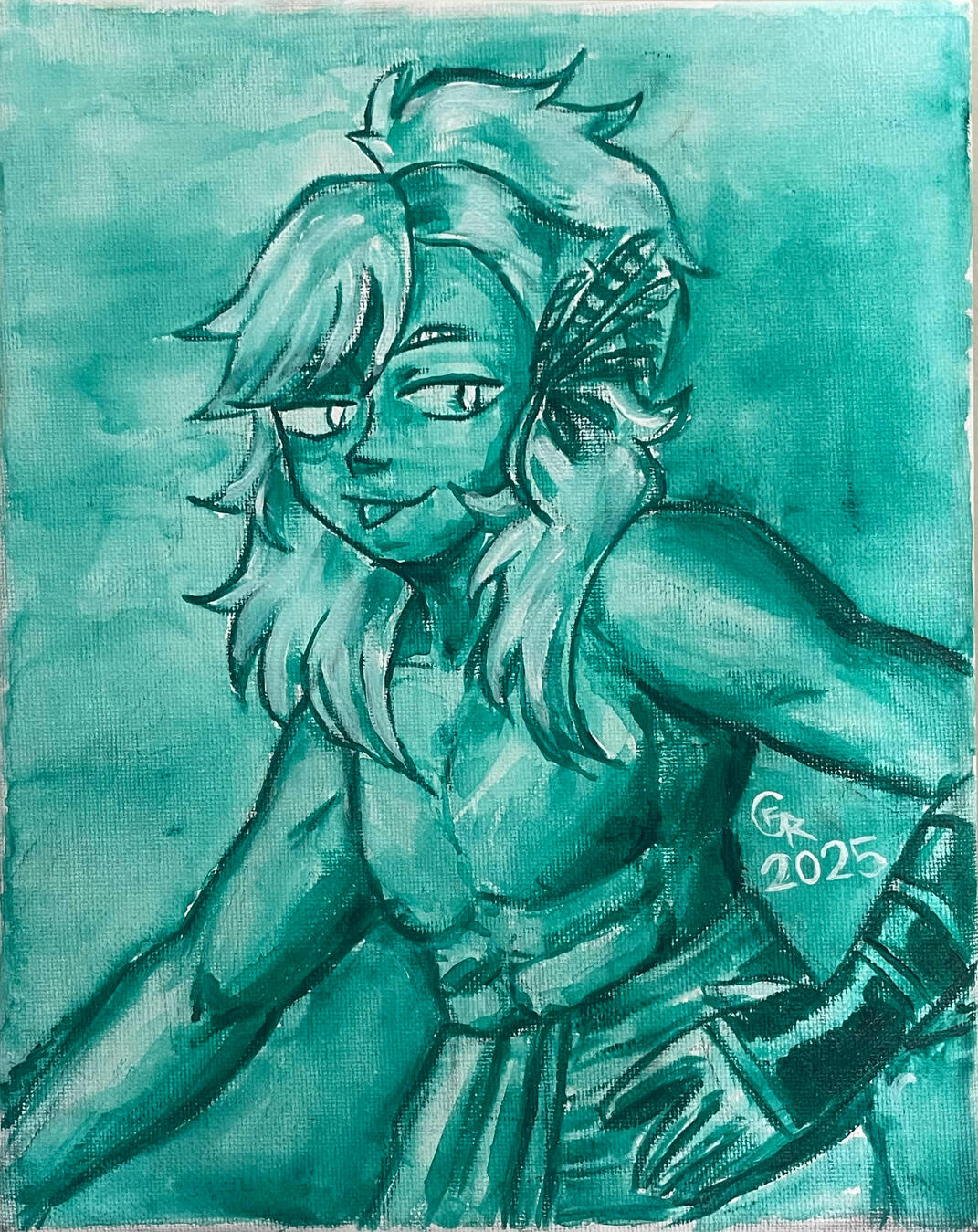 Vinx (Character depicted belongs to @dflimbingo), Oil on Canvas, 7.5 x 10 inches