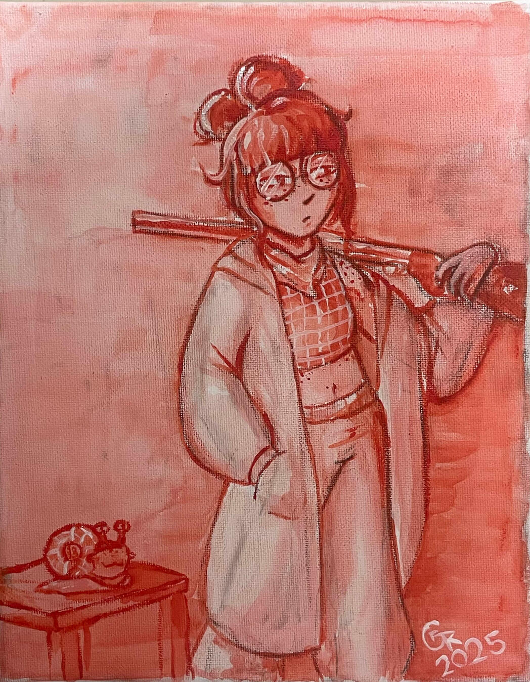 Kama (Character depicted belongs to @YewgiS), Oil on Canvas, 7.5 x 10 inches