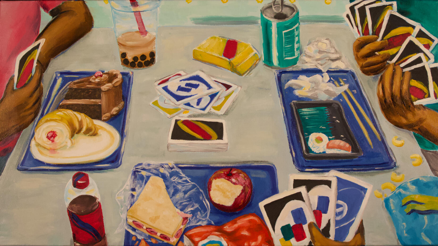 Food Love: Lunch, Oil on Canvas, 36 x 20 inches